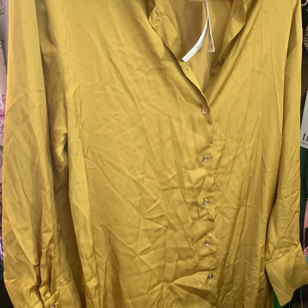 Mustard Yellow Button-Up Shirt